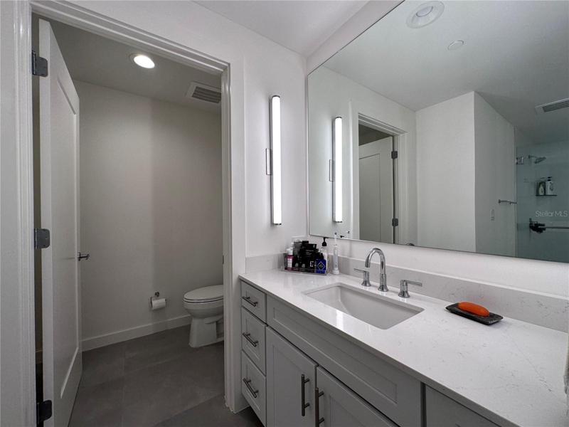 Primary bathroom with double sinks