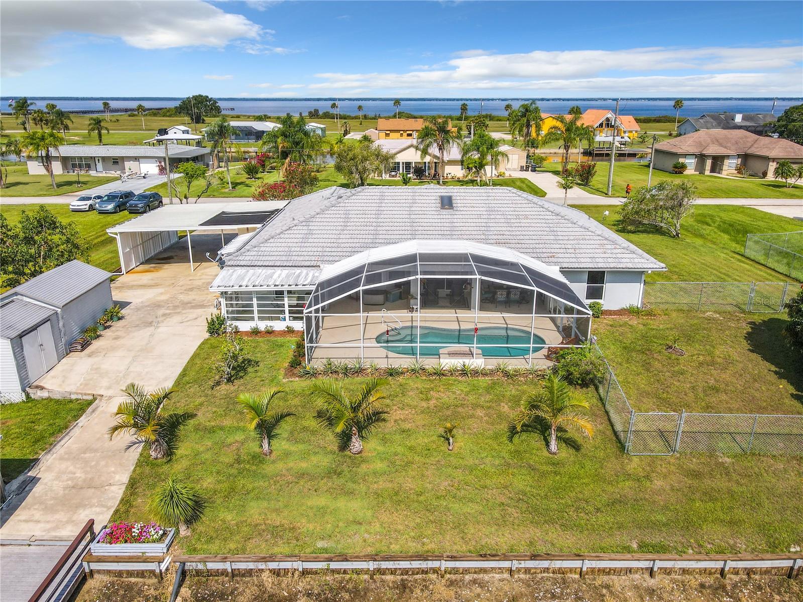 Aerial backyard view.