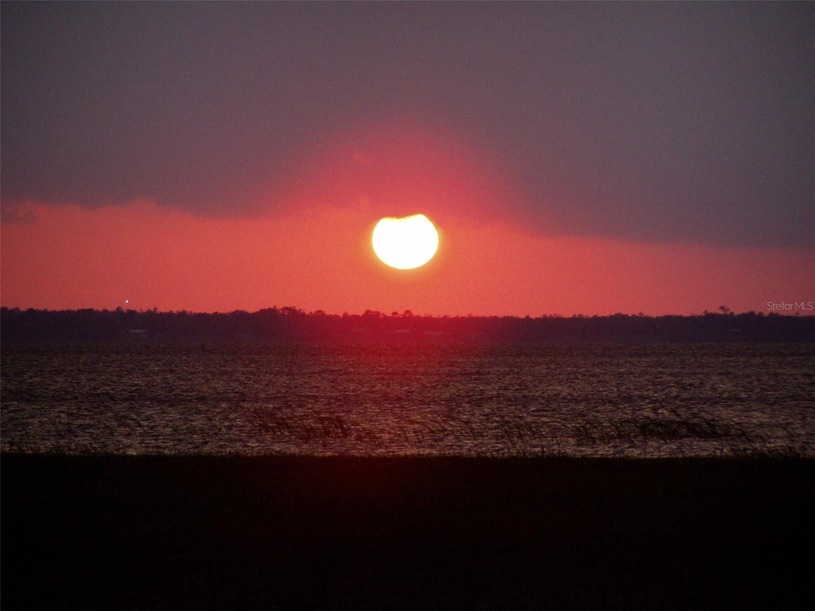 Sunset over the lake.