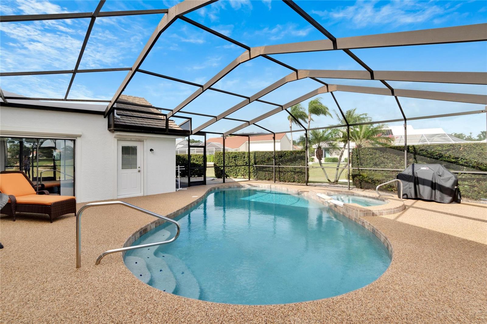 Plenty of deck space around the pool and spa