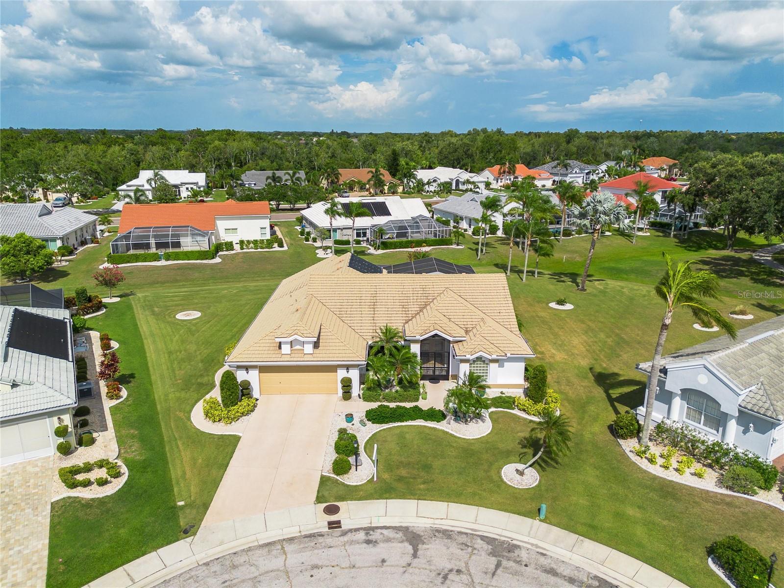 Nice overhead view of the home and lot