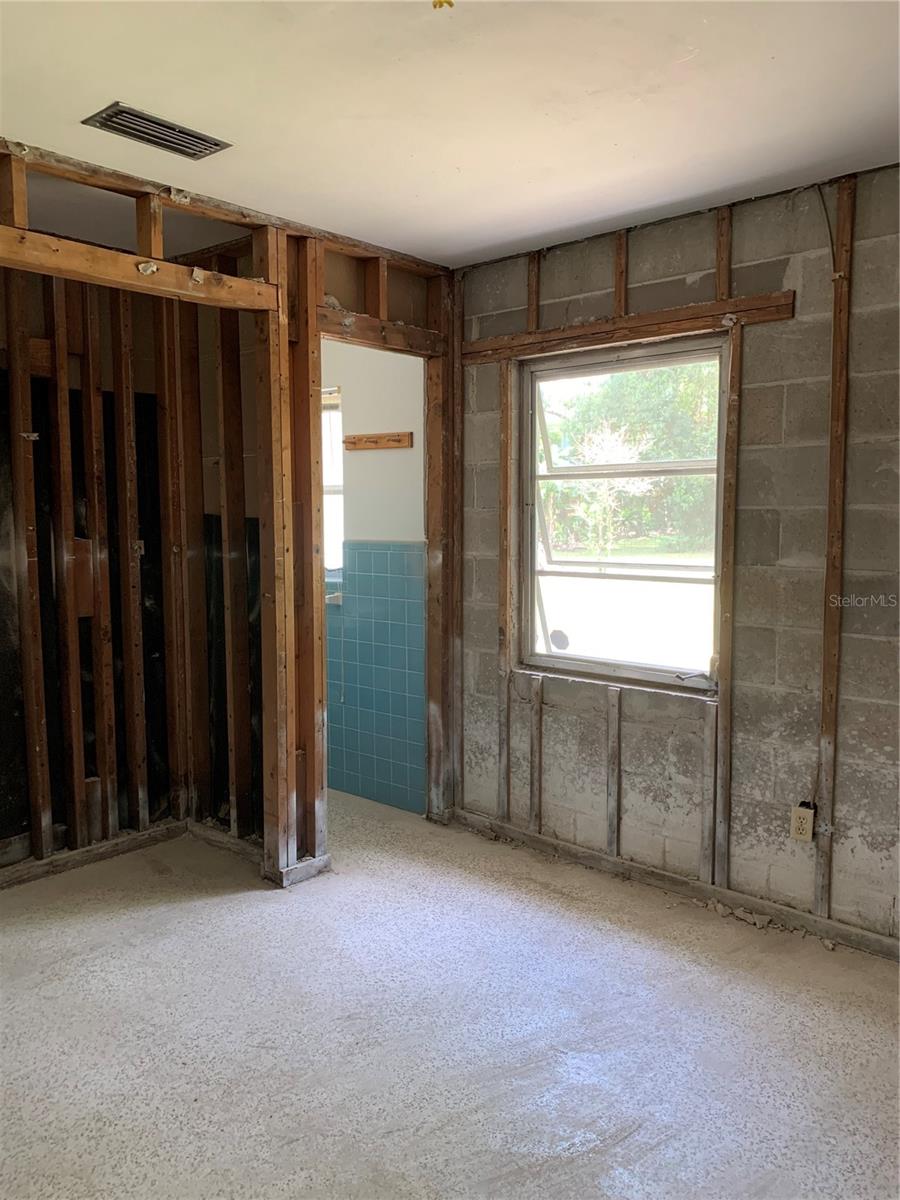 Bedroom 3 has a bathroom with the shower. This also shows current size of closet.