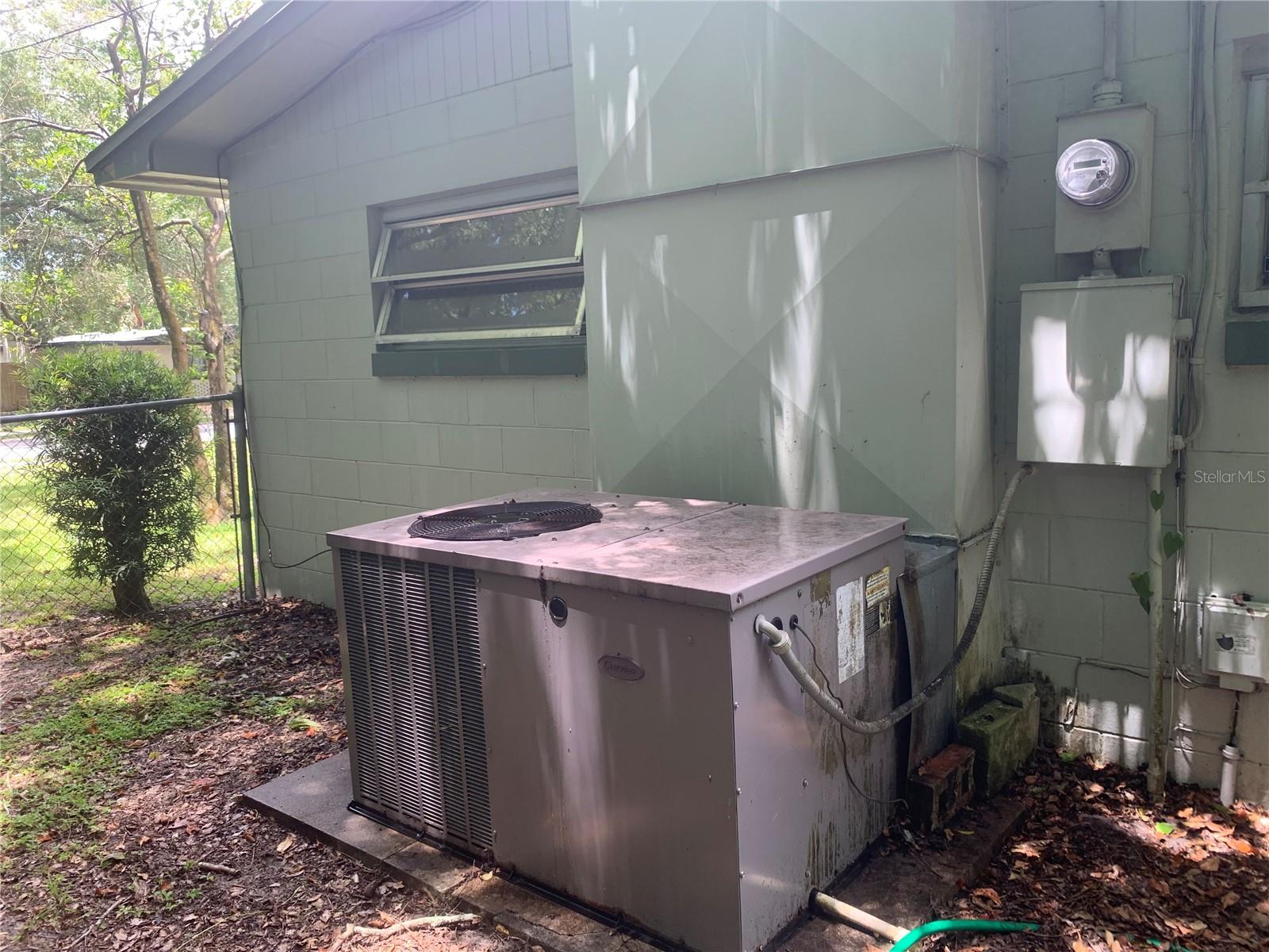 AC system on the side of the home.