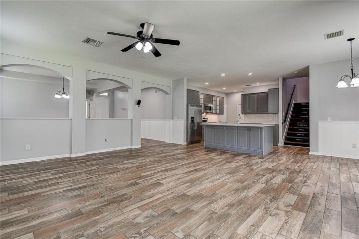 View of kitchen from family room.