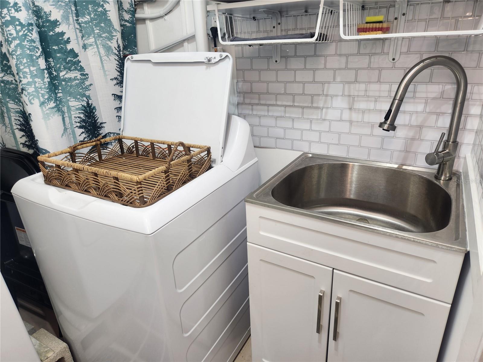 Washer Machine doubles as drying rack for dishes