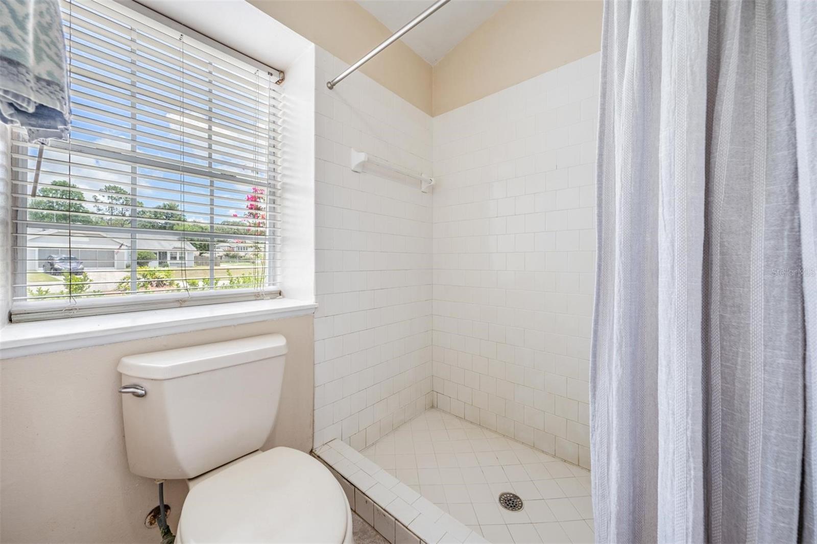Master bathroom step-in, tiled shower