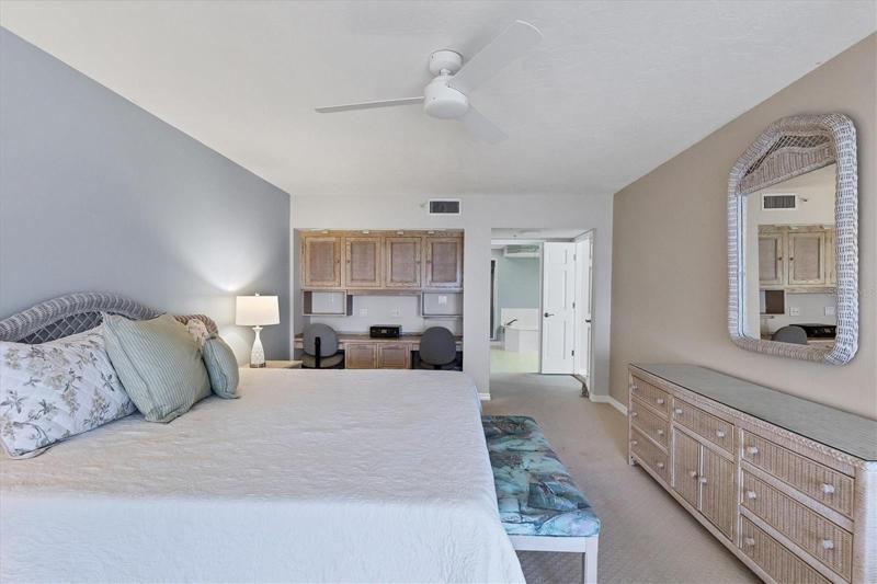 Master Bedroom features a built in desk