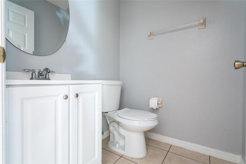 First-floor half bath.