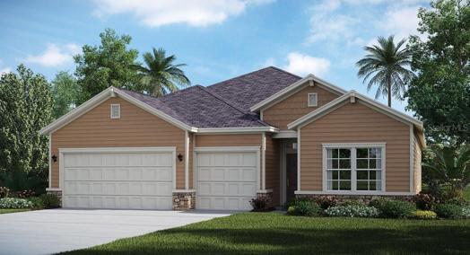 Artist rendering; illustration only; colors, features, and garage orientation may differ.