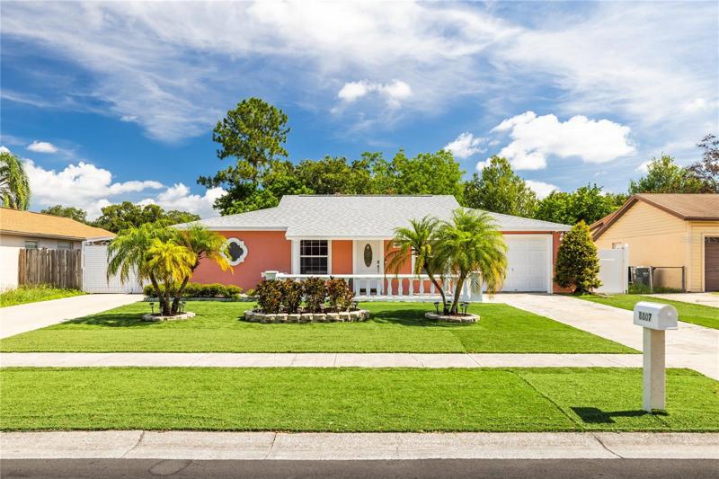 front view. Nice curb appeal artificial