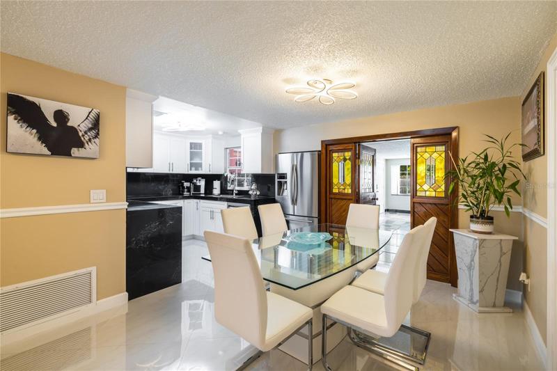 Great room dining area.