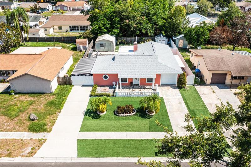 Drone view looking at the left side of the home.
