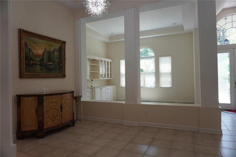 The dining room will greet your dinner guests with style.