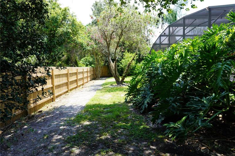 New fence along the back yard.