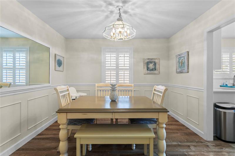 The dining room just off the kitchen for family gatherings.