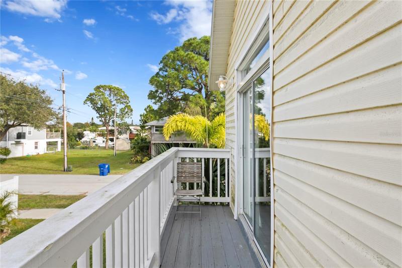 This deck is off of the living room.
