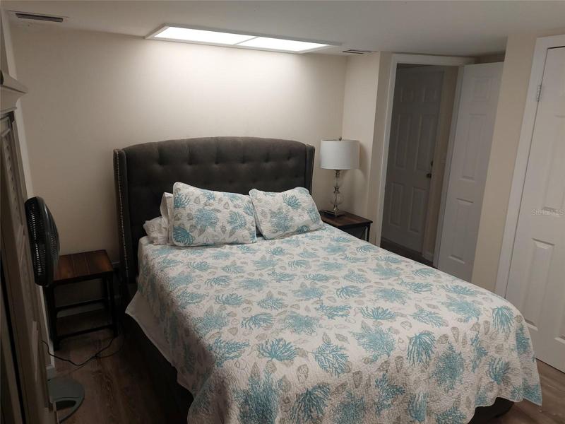 The in law suite has a bedroom with 2 large closets.