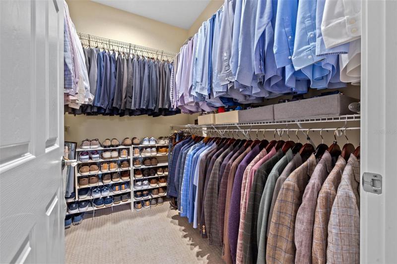 One master closet for him