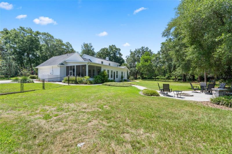 Impeccable grounds with view of the fire pit