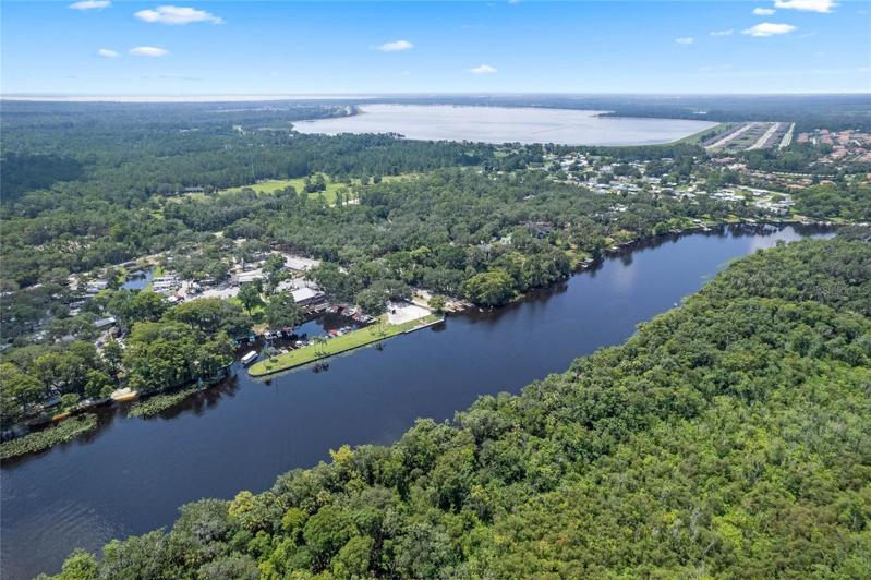 Aerial view of the marina
