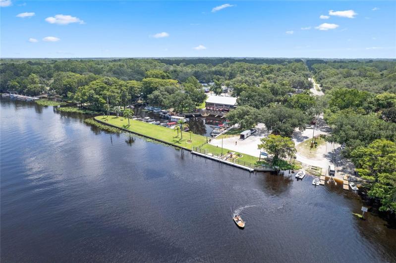 Aerial view of the marina