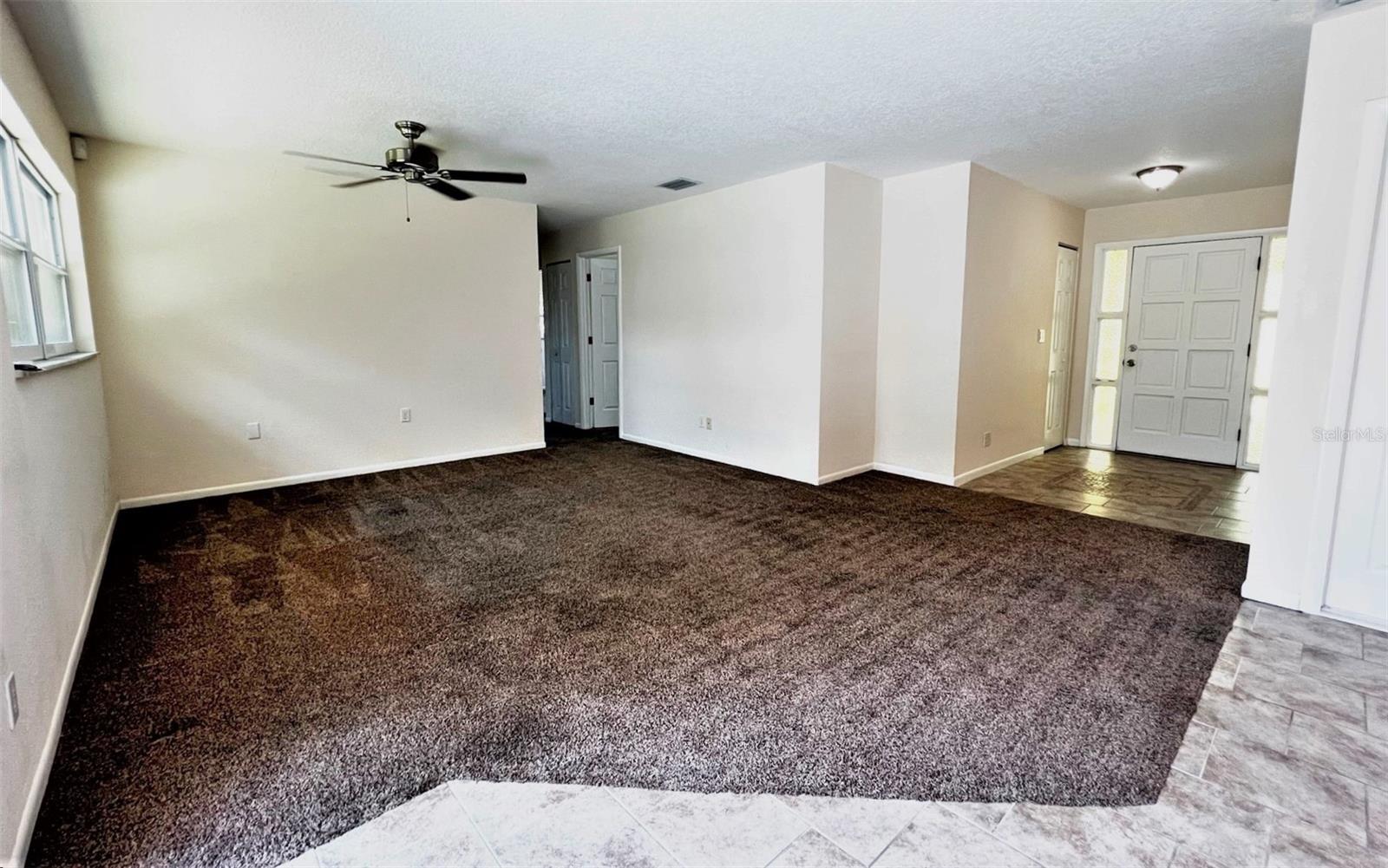Living room off kitchen