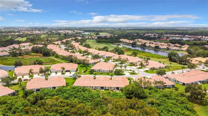 Rear Aerial View of 1801 and of the community