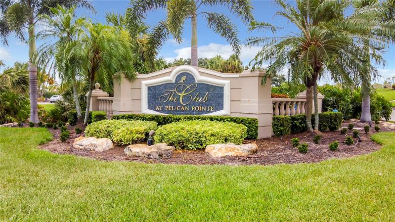 Entrance to Pelican Point Gulf and Country Club. Gated Community with Live Guard on duty