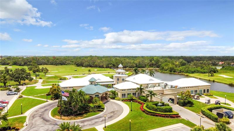Aerial view of the Clubhouse and golf course views