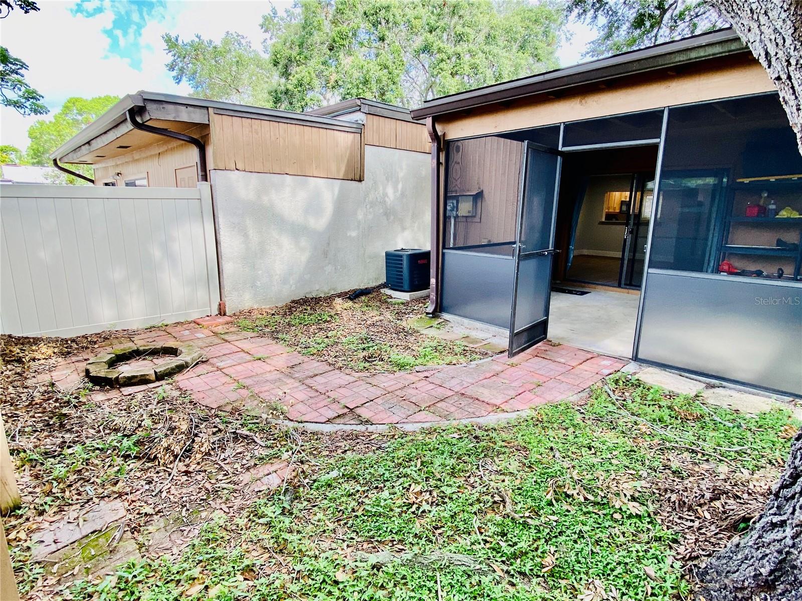 Fenced in backyard