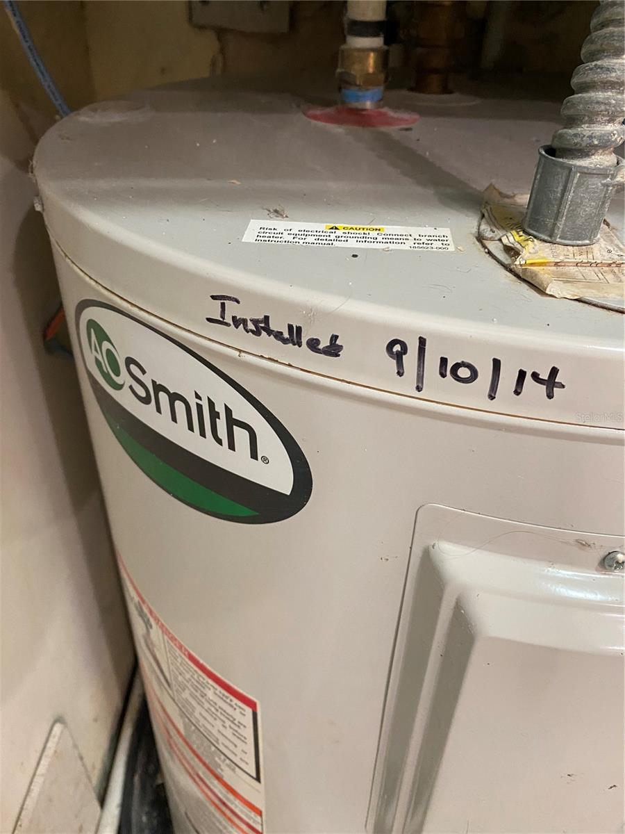 Water Heater replaced in 2014