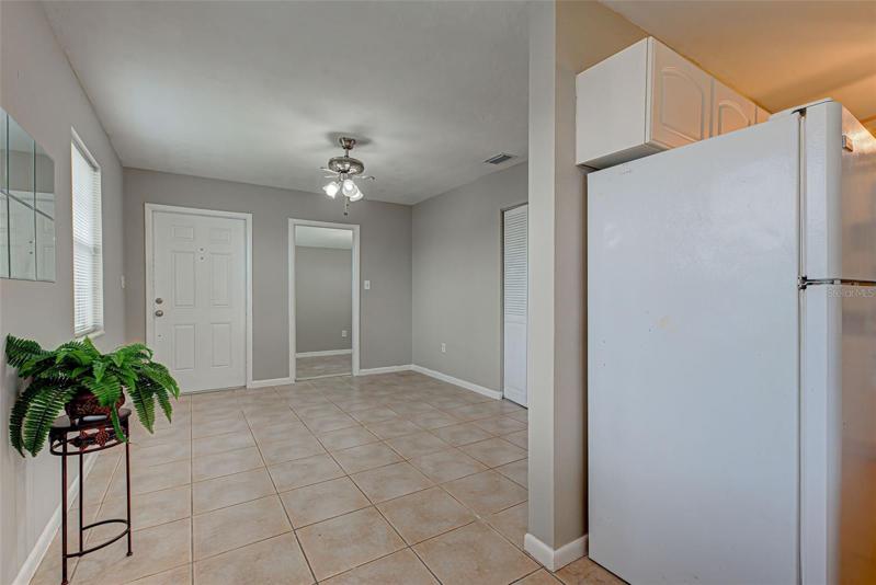Looking at living room from dining area
