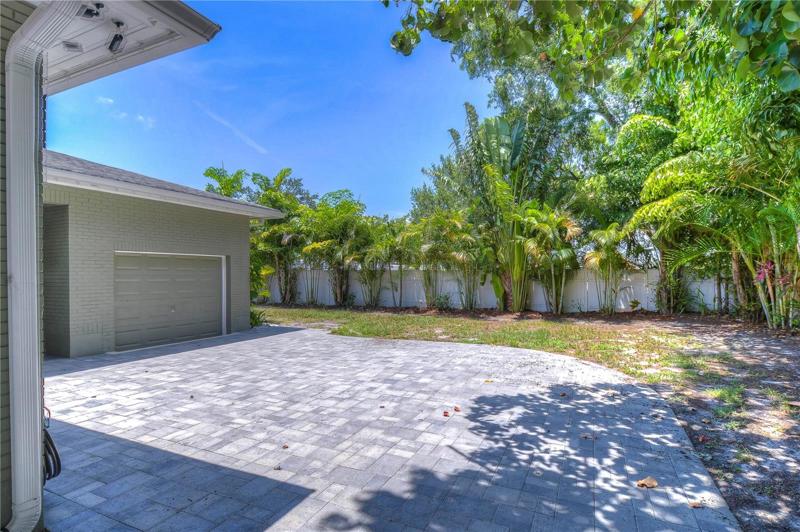 Open back patio with pavers