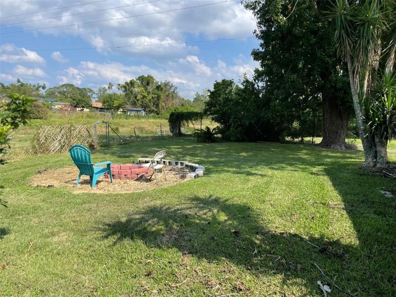 Fire Pit in Private Backyard