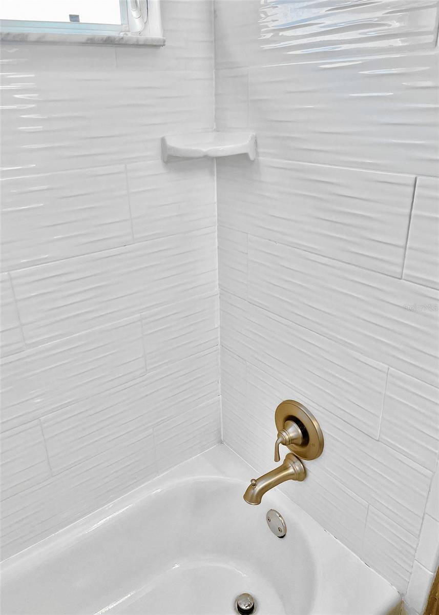 Detail shot of updated shower tile