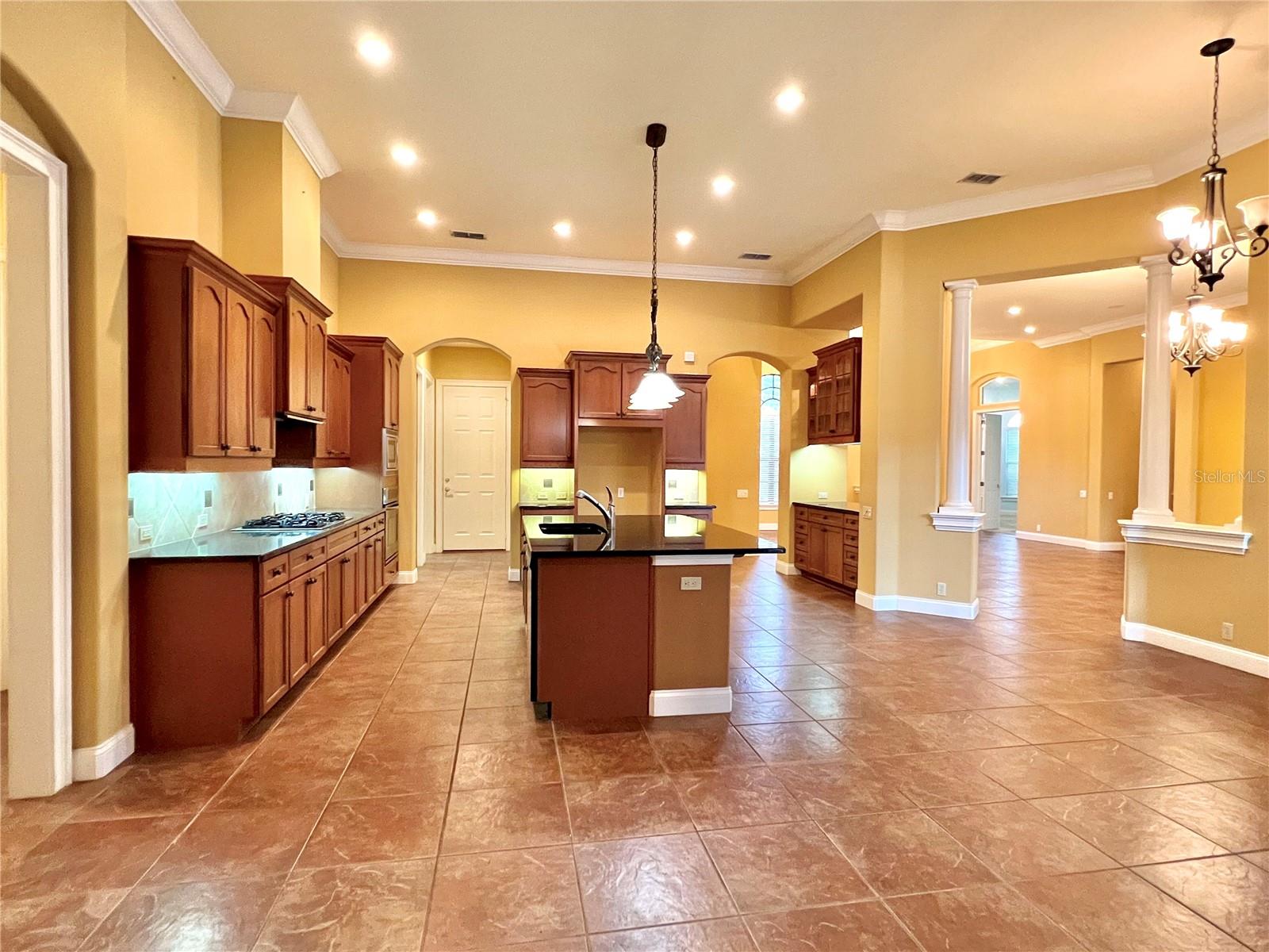 Large kitchen w/ stone countertops