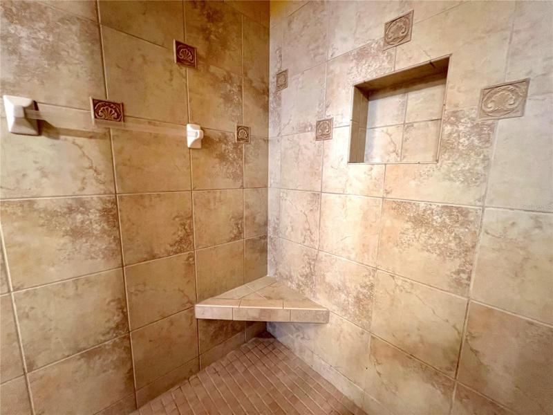 Walk-in shower in master bathroom