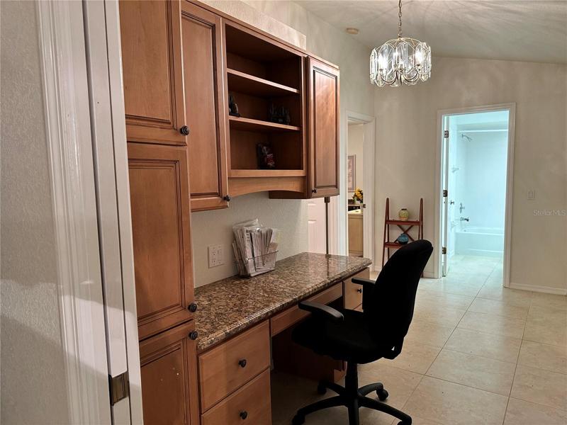 Office in the hallway by the pocket door