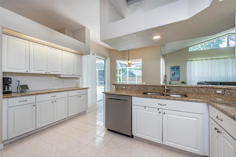The kitchen is open to the family room.