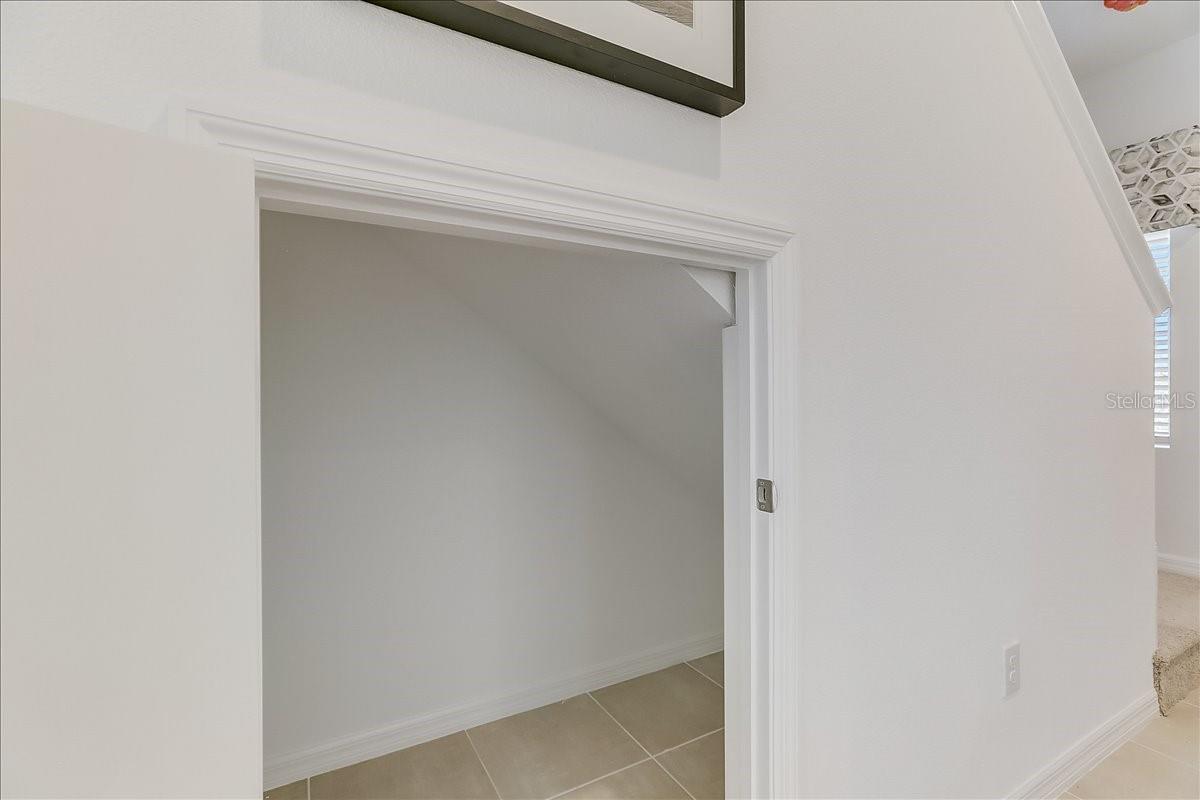 storage under the stairs