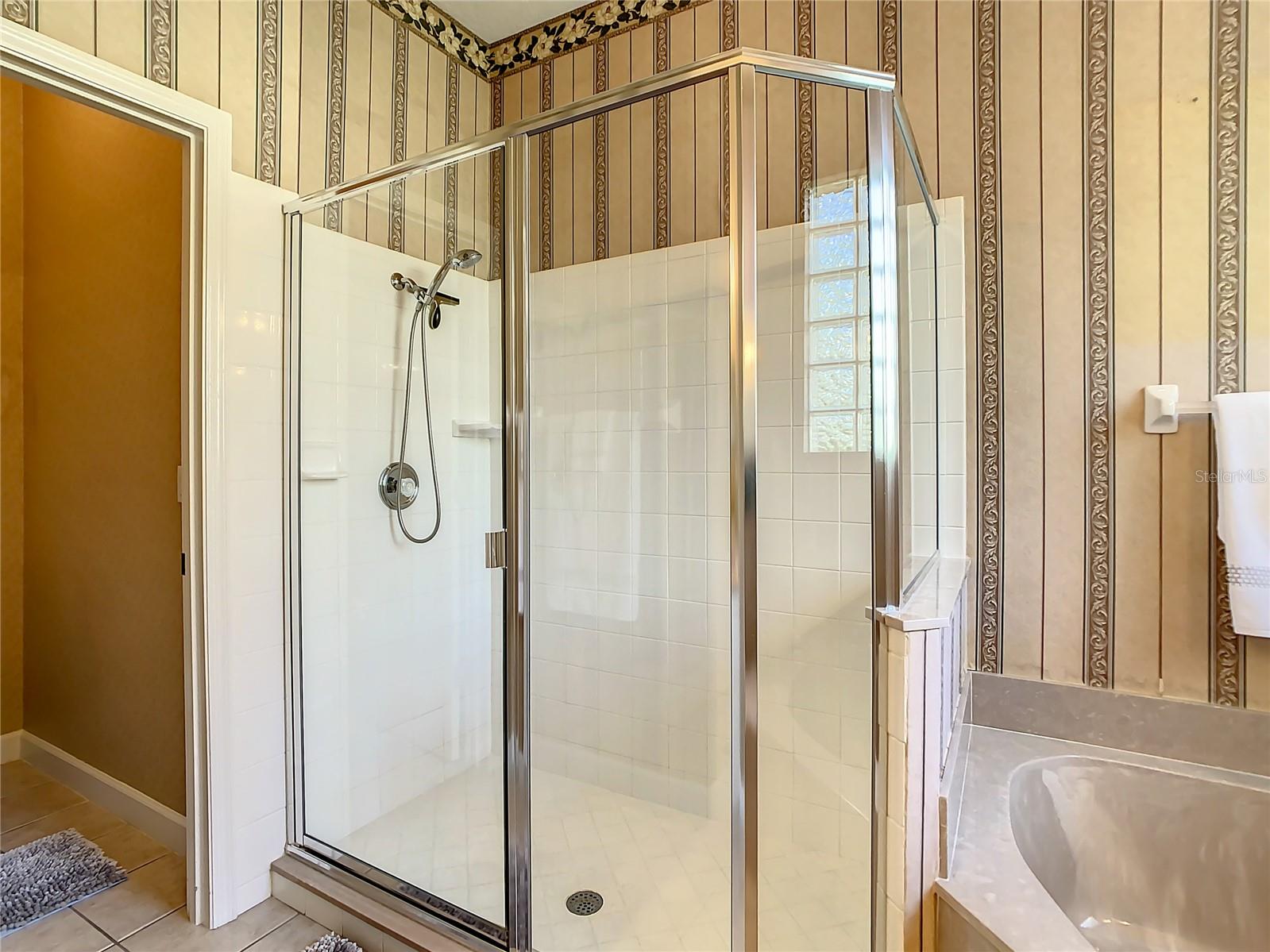 View of shower and water closet