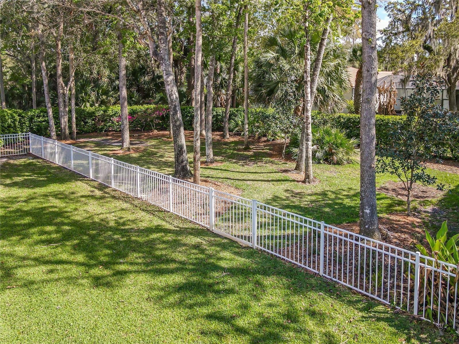Overhead view of fenced area off lanai