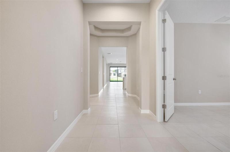 Foyer with den on right