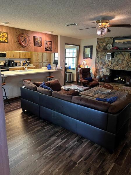 living room and breakfast bar