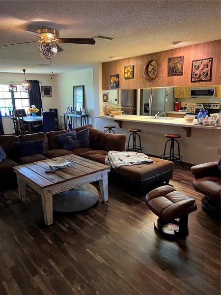 living room and breakfast bar