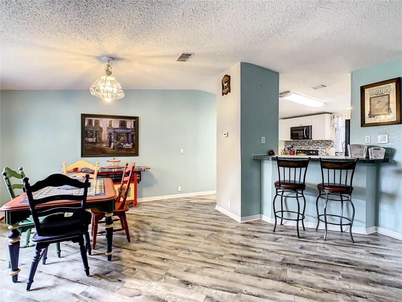 Dining Room with View of Kitchen