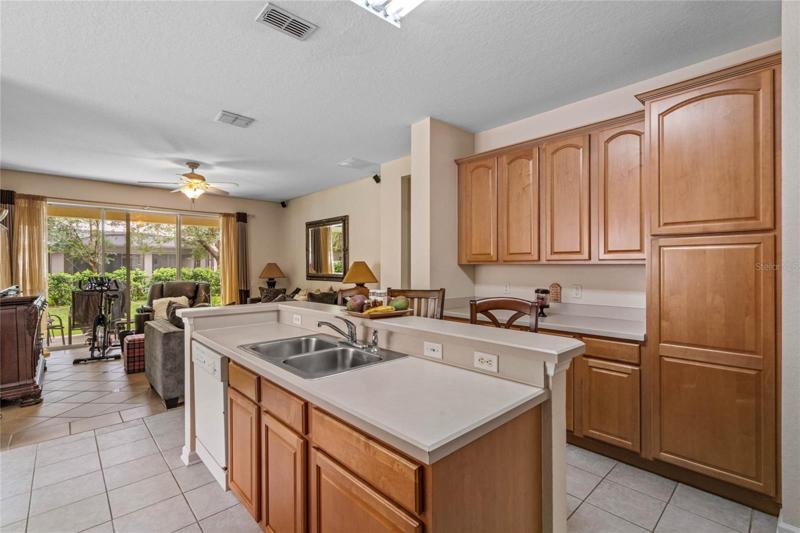 Kitchen and family room