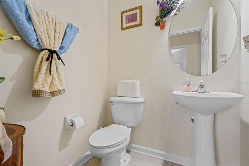 Powder room off the family room