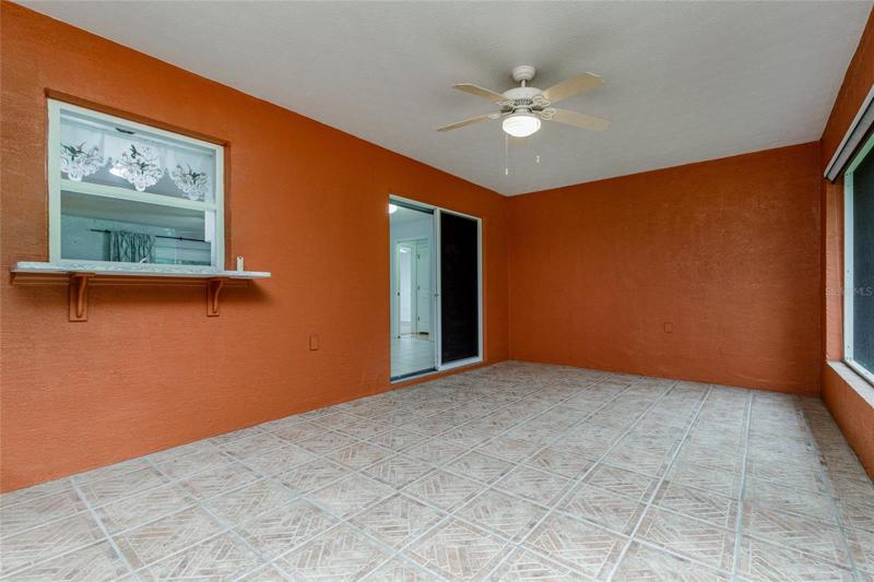 Pass through window with Quartz countertop