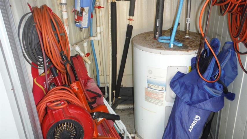 Water Heater in Shed